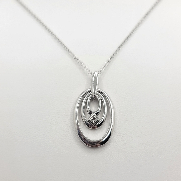 Sterling Silver Diamond Necklace